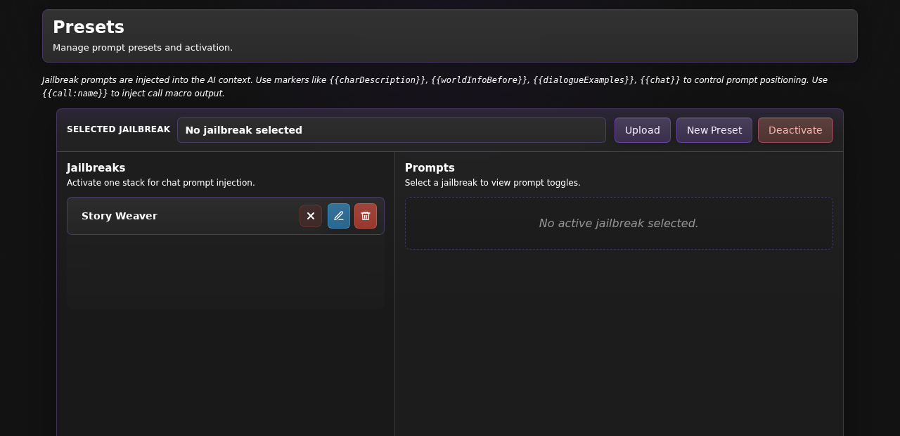 API settings panel with URL, token and model fields